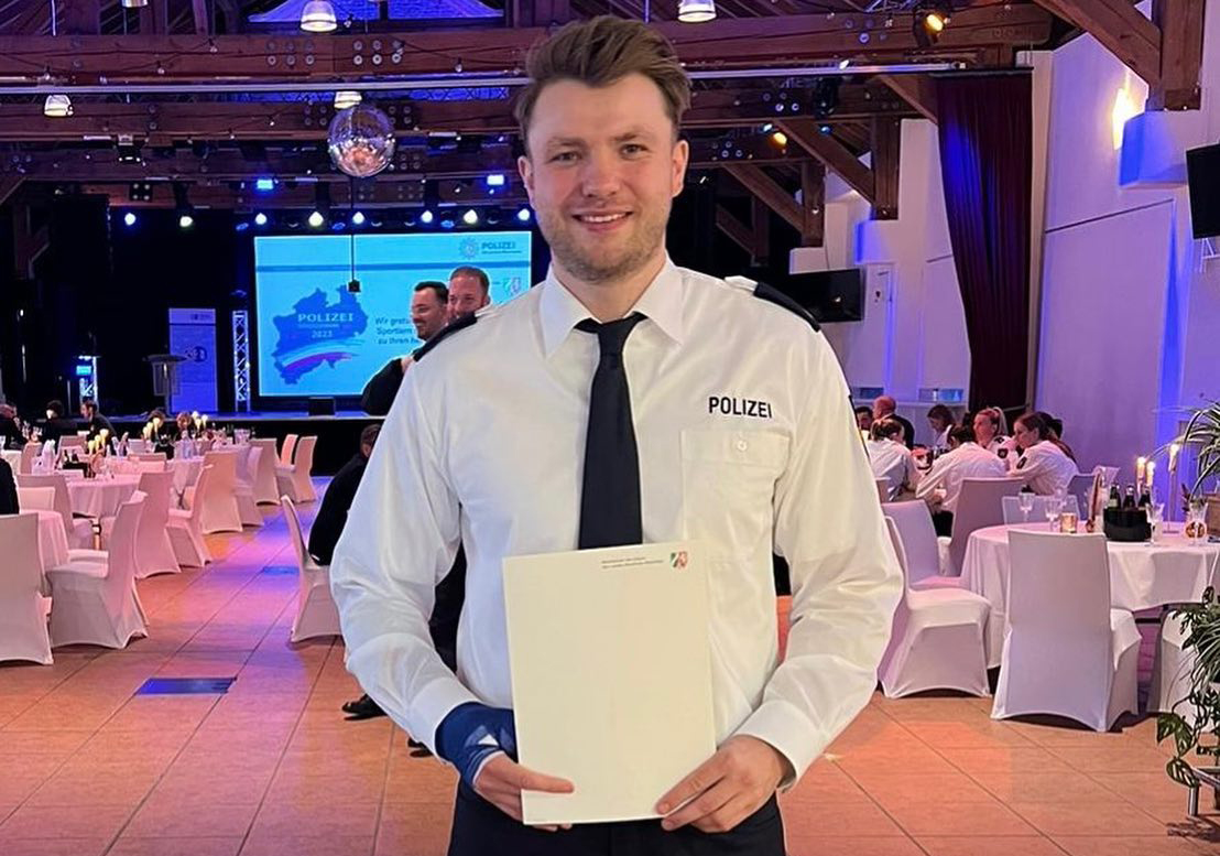 Spitzensport Ehrung der Polizei für Kaderathlet Peter Zaar jun